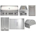Coyote 6-Piece SL-Series 42-Inch 5-Burner Gas Grill Outdoor Kitchen Package — 95,000 BTU, 304 Stainless Steel