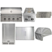 Coyote 7-Piece CL-Series 36-Inch 4-Burner Gas Grill Outdoor Kitchen Package — 80,000 BTU, 304 Stainless Steel
