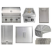 Coyote 8-Piece C-Series 30-Inch 3-Burner Gas Grill Outdoor Kitchen Package — 45,000 BTU, 304 Stainless Steel