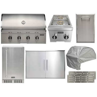 Coyote 8-Piece CL-Series 36-Inch 4-Burner Gas Grill Outdoor Kitchen Package