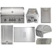 Coyote 8-Piece SL-Series 36-Inch 4-Burner Gas Grill Outdoor Kitchen Package — 90,000 BTU, 304 Stainless Steel