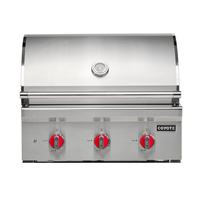 Coyote C Series 30 Inch Grill | Red Knobs