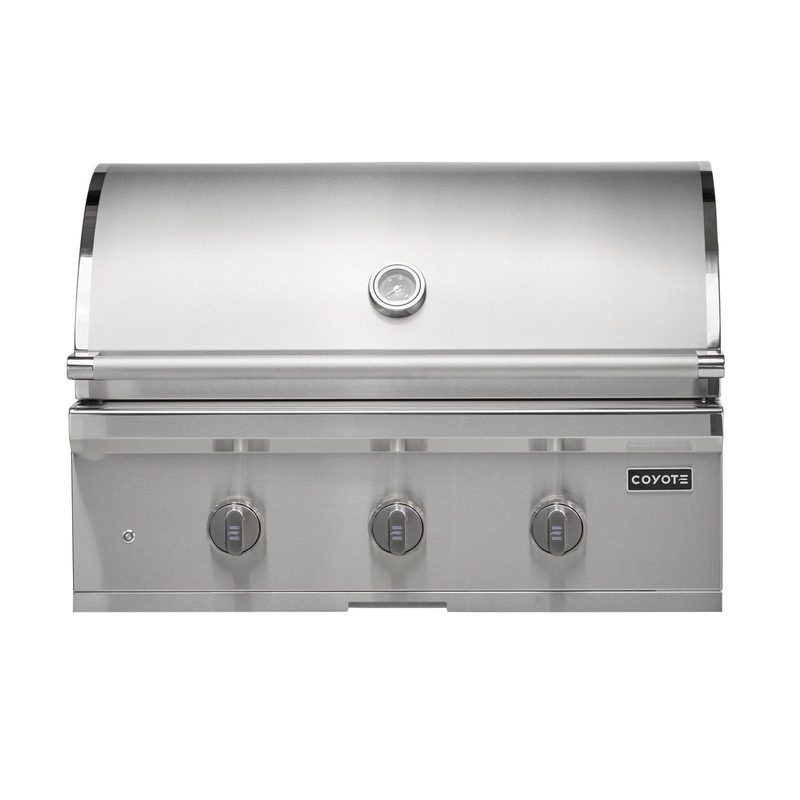 Coyote C-Series 34-Inch Built-In Gas Grill | Silver Knobs