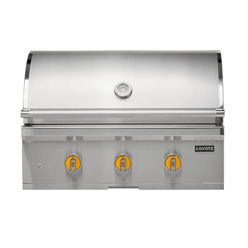 Coyote C-Series 34-Inch Built-In Gas Grill | Yellow Knobs