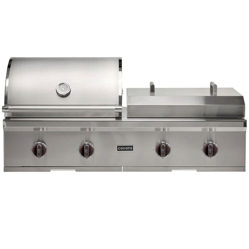 Coyote Gas Grill / Flat Top Combo | Copper Knobs