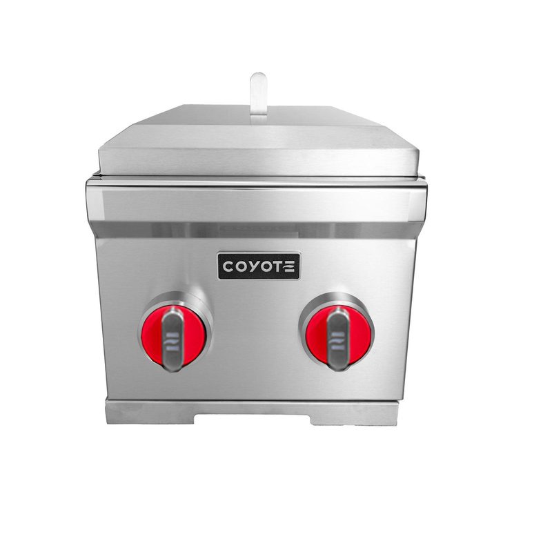 Coyote Double Side Burner | Red Knobs