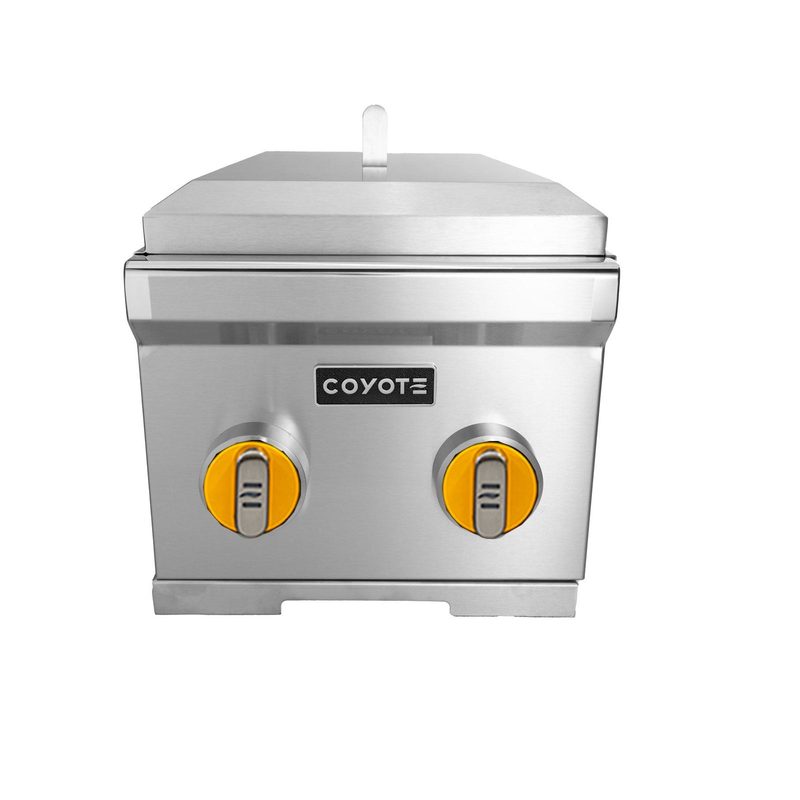 Coyote Double Side Burner | Yellow Knobs