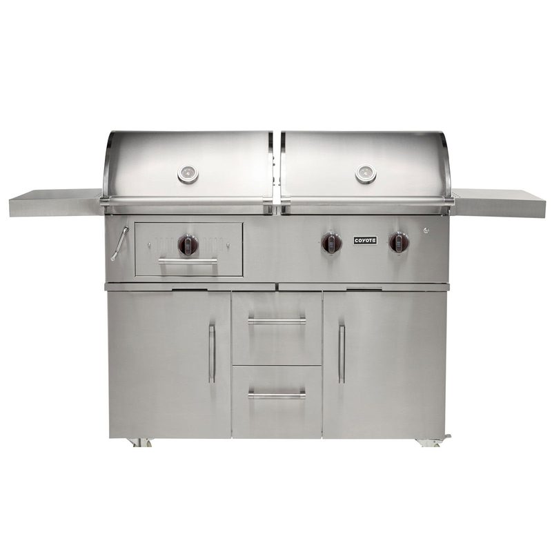 Coyote Centaur 50-Inch Dual Fuel Freestanding Grill | Copper Knobs