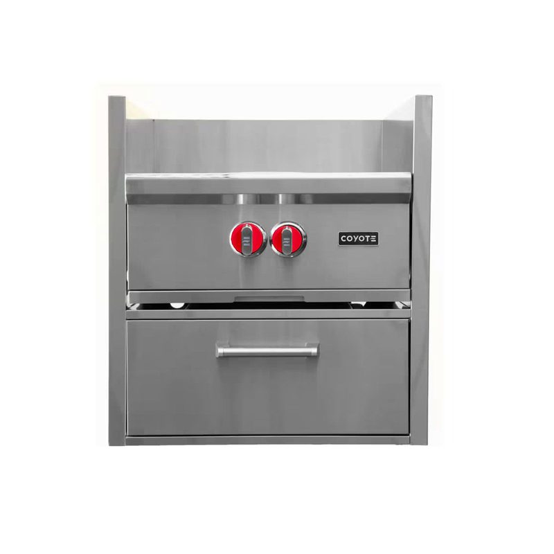 Coyote Built-In Power Burner With Insert Sleeve | Red Knobs