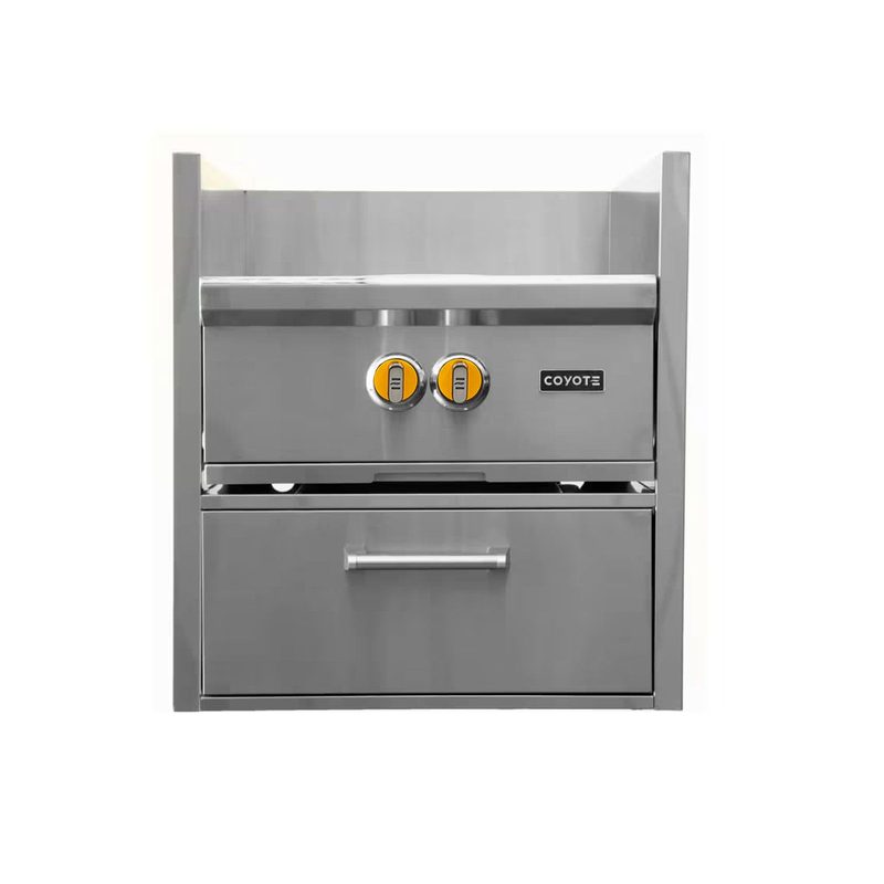 Coyote Built-In Power Burner With Insert Sleeve | Yellow Knobs