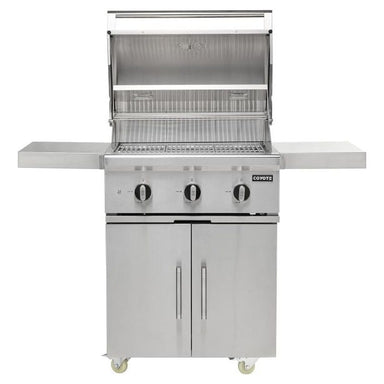 Coyote SL 30 Freestanding Grills | Hood Opened