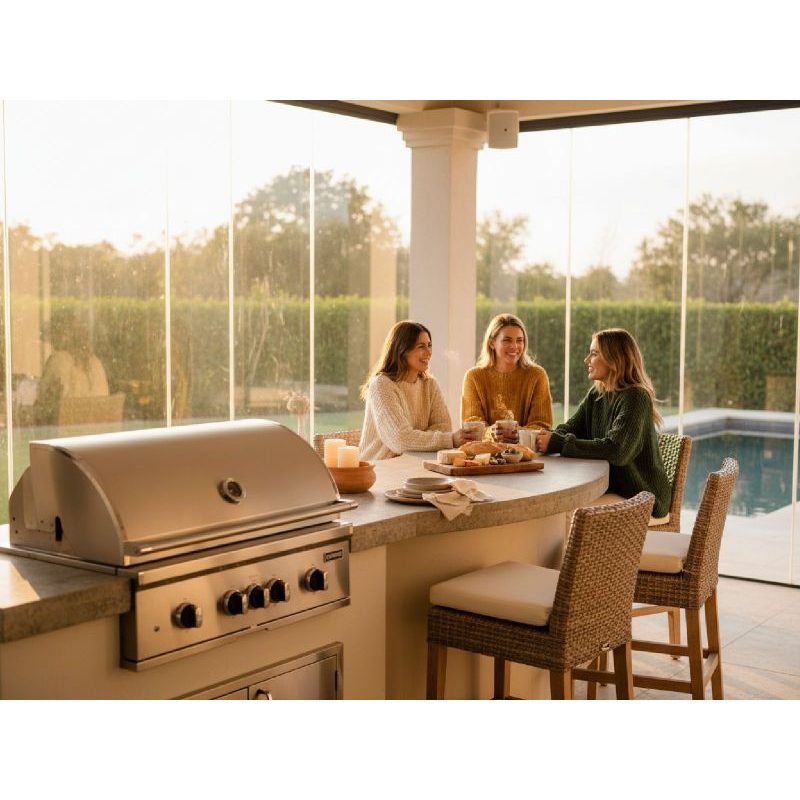 Coyote 36 SL-Series Grill | Partial Enclosed Outdoor Kitchen