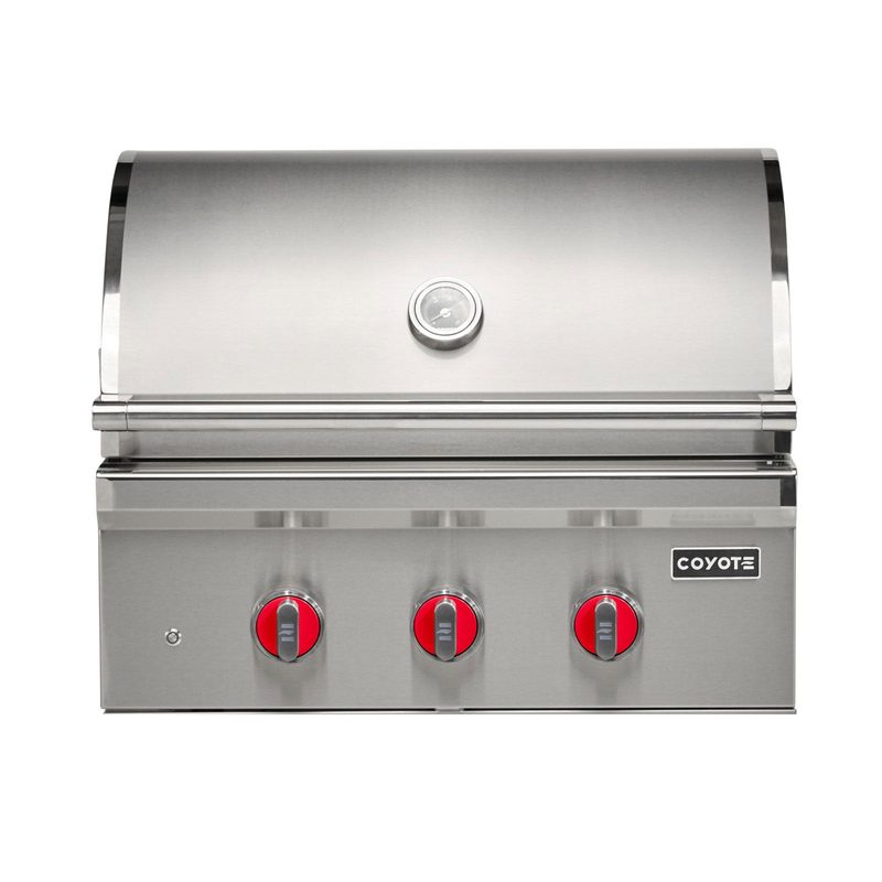 Coyote SL-Series 30-Inch Grill | Red Knobs
