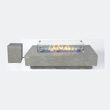 Elementi Plus Riviera Fire Table with Glass Wind Screen and Tank Cover