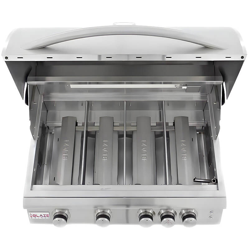 EZ Finish Ready To Finish Grill Island- Blaze Premium LTE 32-Inch 4-Burner Gas Built-In Grill With 4 Powerful Burners