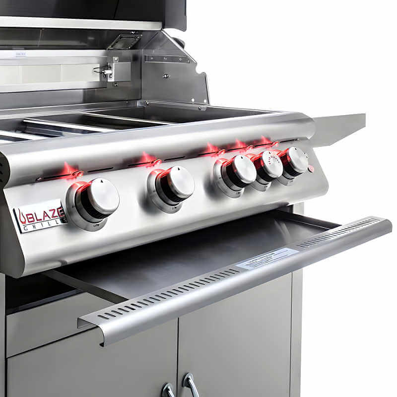 EZ Finish Ready To Finish Grill Island - Blaze Premium LTE 32 Inch 4 Burner Gas Built In Grill With Grease Drip Tray