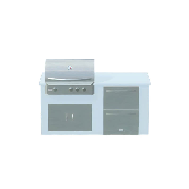 EZ Finish Systems 6 Ft Ready-To-Finish Grill Island | 3D Design Left Side Grill