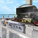EZ Finish Ready To Finish Grill Island - Blaze Professional LUX 34 Inch 3 Burner Built In Gas Grill Installed Angled View