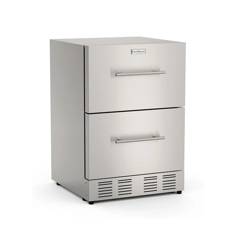 Fire Magic 24-inch outdoor dual drawer refrigerator 24-REF-DD, stainless steel front