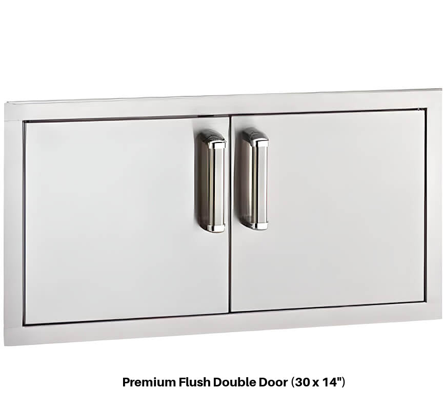 Fire Magic Premium Flush Double Doors in Stainless Steel