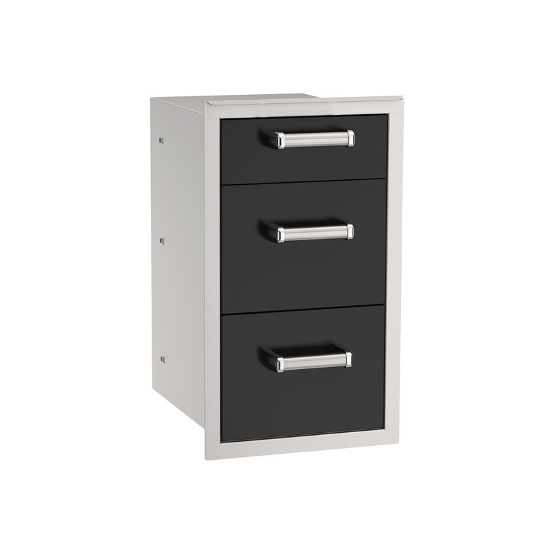 Fire Magic Echelon Black 14-Inch Triple Access Drawer 53803BSC for outdoor kitchen