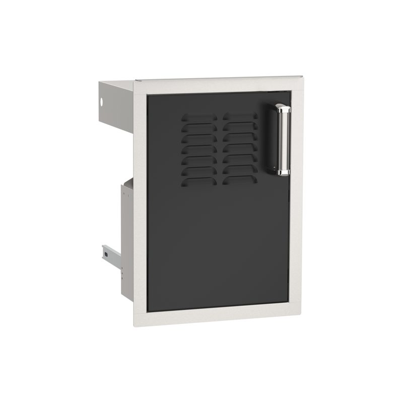 Fire Magic Echelon Black 14-Inch Single Door With Propane Tank Storage 53820BSC-TL/TR for outdoor kitchen (left hinge shown)