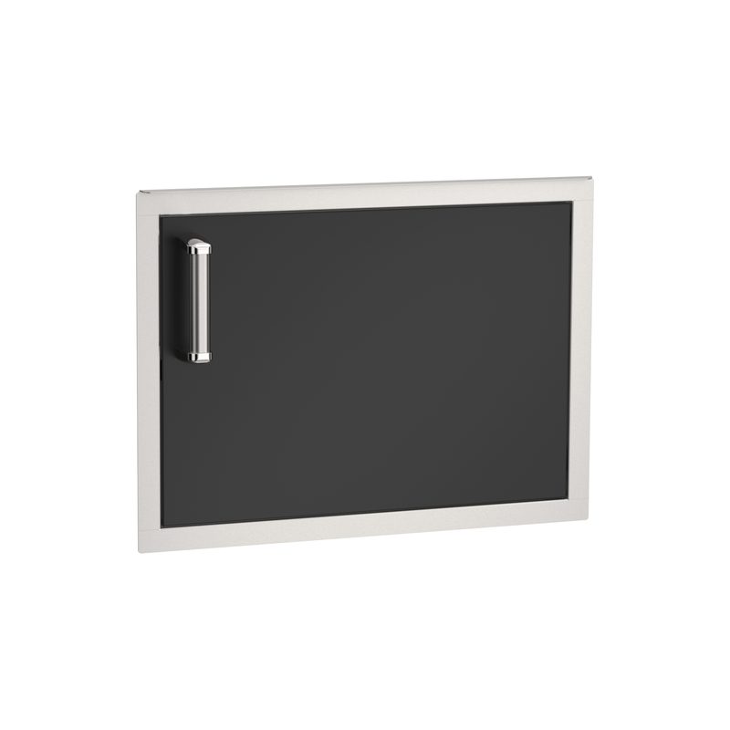 Fire Magic Echelon Black 24-Inch Horizontal Single Access Door 53917BSC for outdoor kitchen (right hinge shown)