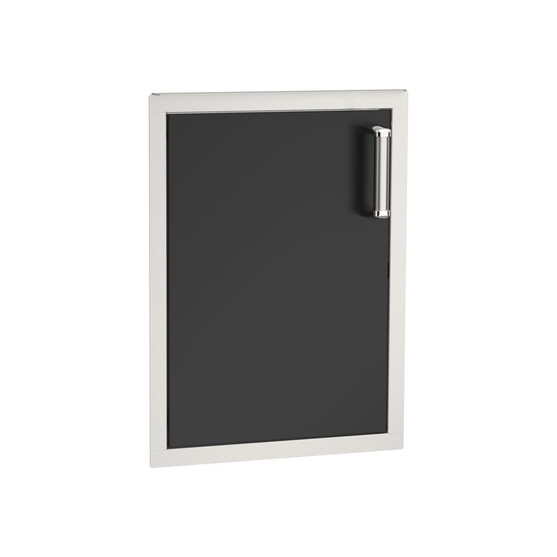 Fire Magic Echelon Black 17-Inch Vertical Single Access Door 53924BSC for outdoor kitchen (left hinge shown)