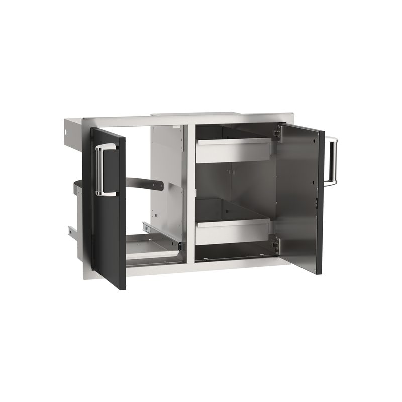 Fire Magic Echelon Black 30-Inch Double Doors With Trash Tray & Dual Drawers 53930BSC-12 for outdoor kitchen