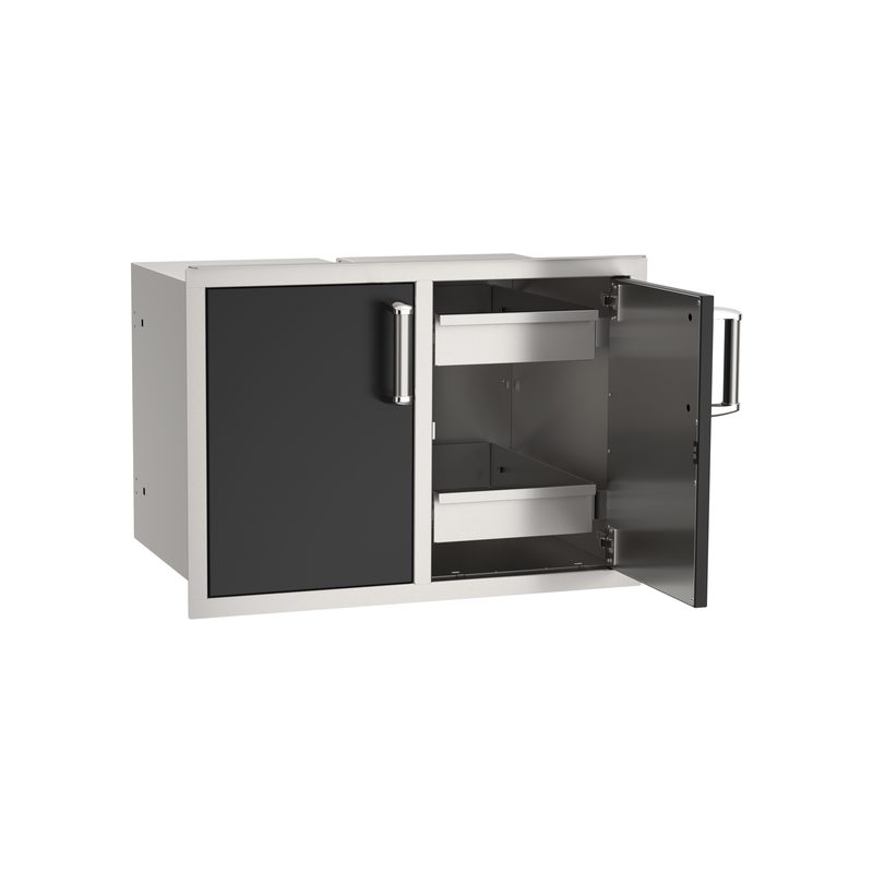 Fire Magic Echelon Black 30-Inch Double Doors With Two Dual Drawers 53930BSC-22 for outdoor kitchen