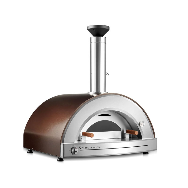 Forno Venetzia Torino 225 Hybrid Pizza Oven in Cappuccino | Side Angle