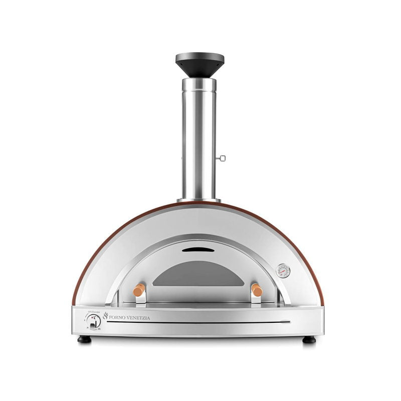 Forno Venetzia Torino 225 Hybrid Pizza Oven in Copper | Front View With Glass Door