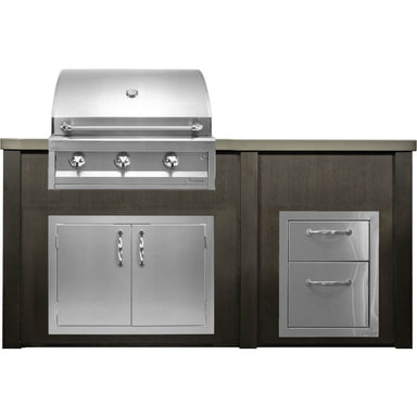 Haven 6 Ft. Outdoor Kitchen Island | American Eagle Grill, Double Door, & Double Drawer