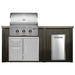 Haven 6 Ft. Outdoor Kitchen Island w/ Coyote SL-Series 30-Inch Grill, Door Drawer Combo & Trash Center- Antique Bronze