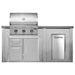 Haven 6 Ft. Outdoor Kitchen Island w/ Coyote SL-Series 30-Inch Grill, Door Drawer Combo & Trash Center- Harbor Gray