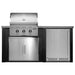 Haven 6 Ft. Outdoor Kitchen Island w/ Coyote 30-Inch Gas Grill, 31-Inch Double Door, & 24-Inch Refrigerator - Brushed Black