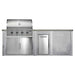 Haven 8 Ft. Outdoor Kitchen Island w/ Coyote Cl-Series 36-Inch Grill, 36-Inch Double Door, & Trash Center - Harbor Gray