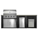 Haven 8 Ft. Outdoor Kitchen Island w/ Coyote CL 36-Inch Grill, 36-Inch Double Door, Trash Center & Double Drawer - Brushed Black