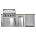 Haven 8 Ft. Outdoor Kitchen Island w/ Coyote CL-Series 36-Inch Grill, 36-Inch Double Door, Trash Center & 24-Inch Refrigerator - Harbor Gray