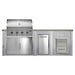 Haven 8 Ft. Outdoor Kitchen Island w/ Coyote CL Series 36-Inch Grill, 36-Inch Double Door, Trash Center & Double Drawer - Harbor Gray