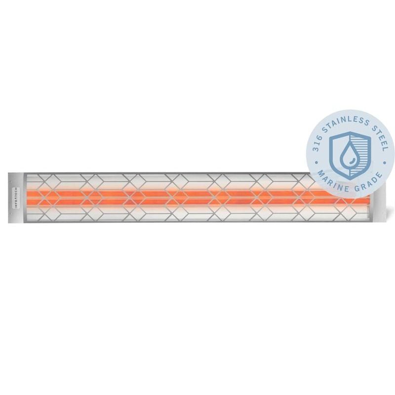 Infratech Craftsman Motif 4000W Marine Grade Dual Element Heater Stainless Steel Front