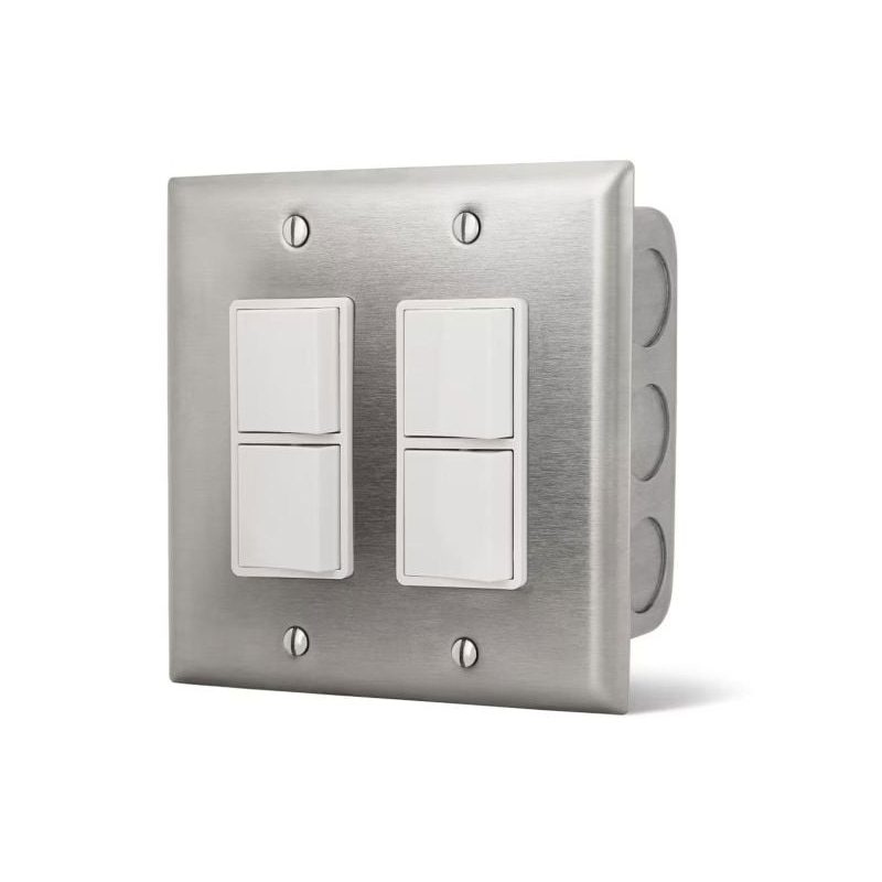 Infratech Flush Mount Dual Stacked Duplex Switch Front