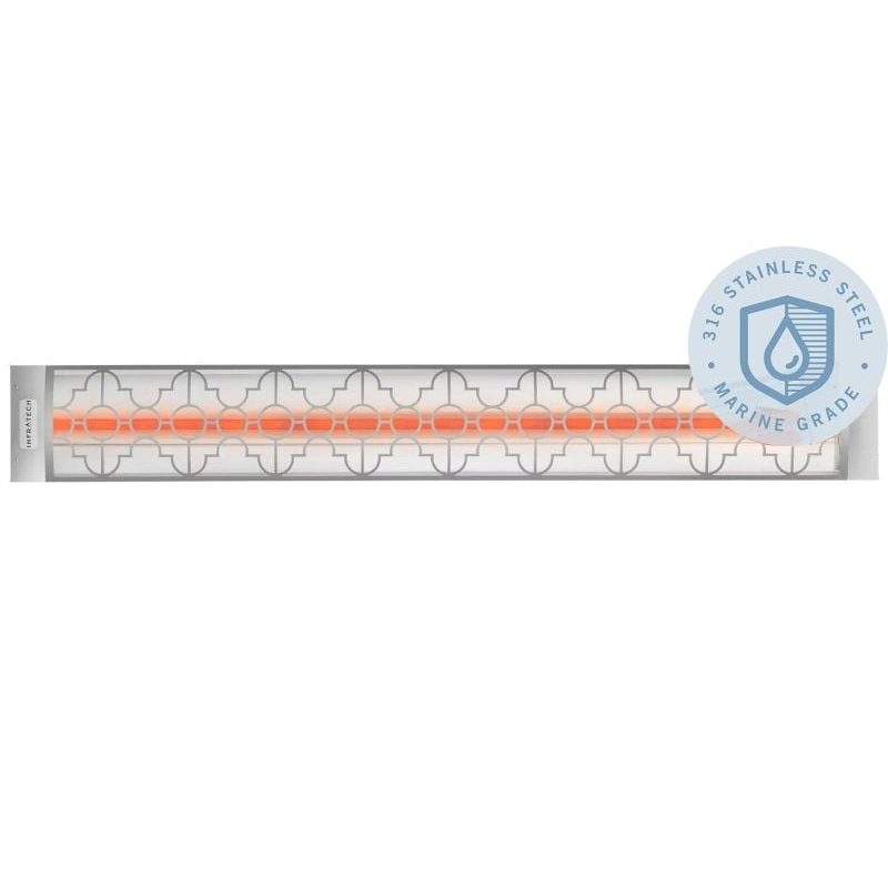 Infratech Mediterranean Motif 3000W Marine Grade Single Element Heater Stainless Steel Front