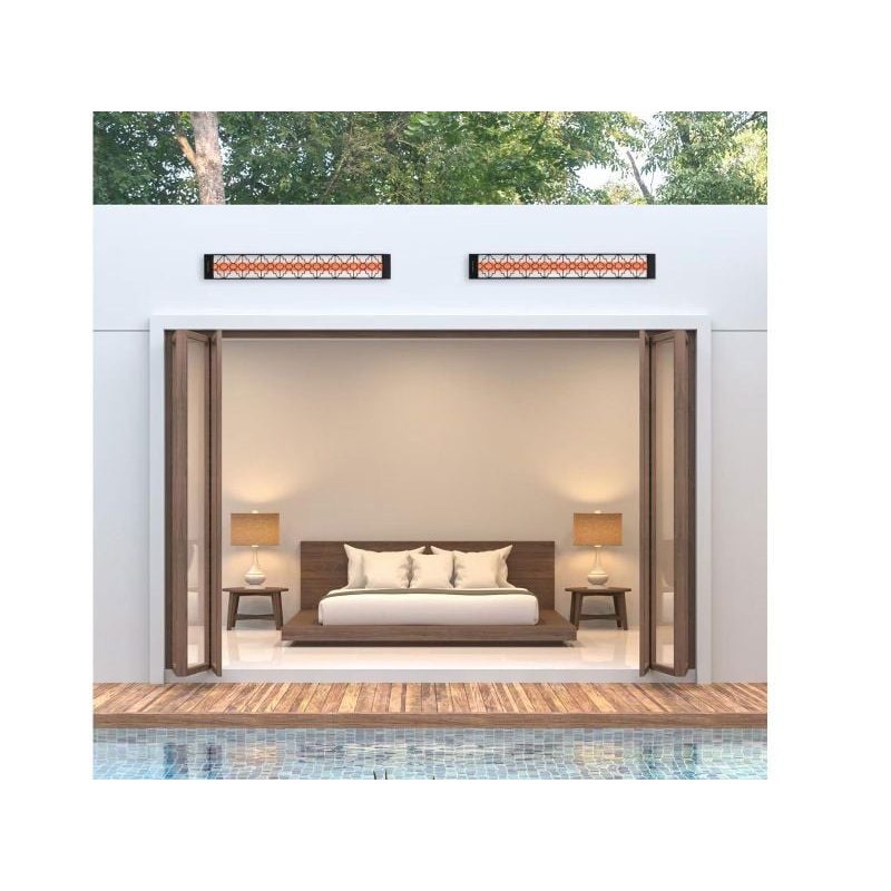 Infratech Mediterranean Motif 4000W Dual Element Heater Black Lifestyle