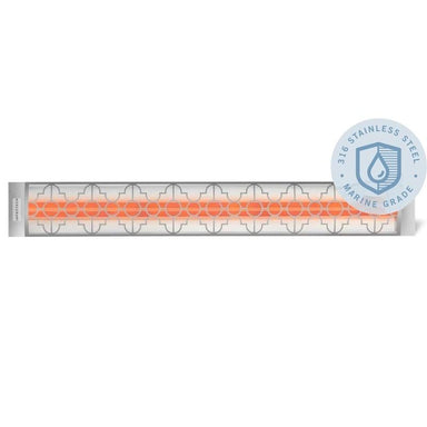 Infratech Mediterranean Motif 4000W Marine Grade Dual Element Heater Stainless Steel Front