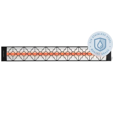 Infratech Mediterranean Motif 4000W Marine Grade Single Element Heater Black Front