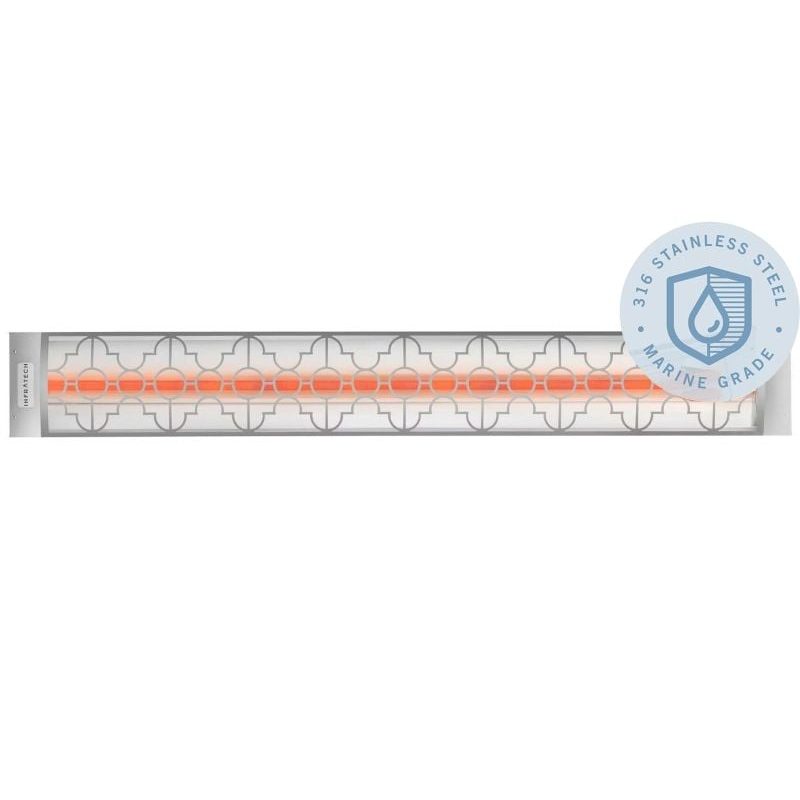 Infratech Mediterranean Motif 4000W Marine Grade Single Element Heater Stainless Steel Front