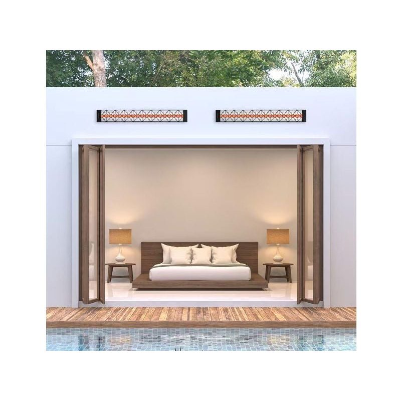 Infratech Mediterranean Motif 4000W Single Element Heater Black Lifestyle