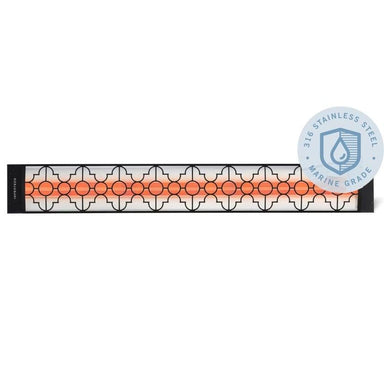 Infratech Mediterranean Motif 6000W Marine Grade Dual Element Heater Black Front