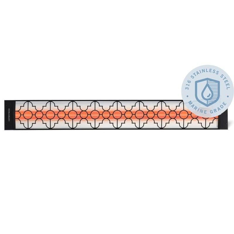 Infratech Mediterranean Motif 6000W Marine Grade Dual Element Heater Black Front